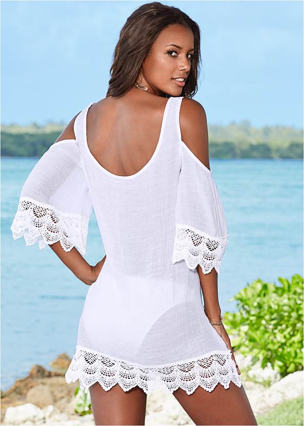 Cold Shoulder Cover-Up in White | VENUS