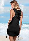 Back view Zip Front Hooded Cover-Up