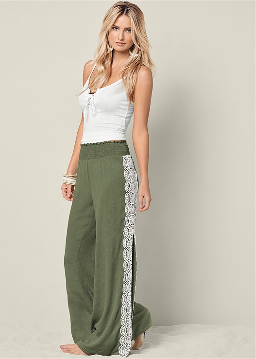 full tilt side slit womens flare pants