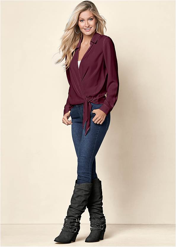 Alternate view Surplice Side Tie Blouse, Any 2 Tops For $49