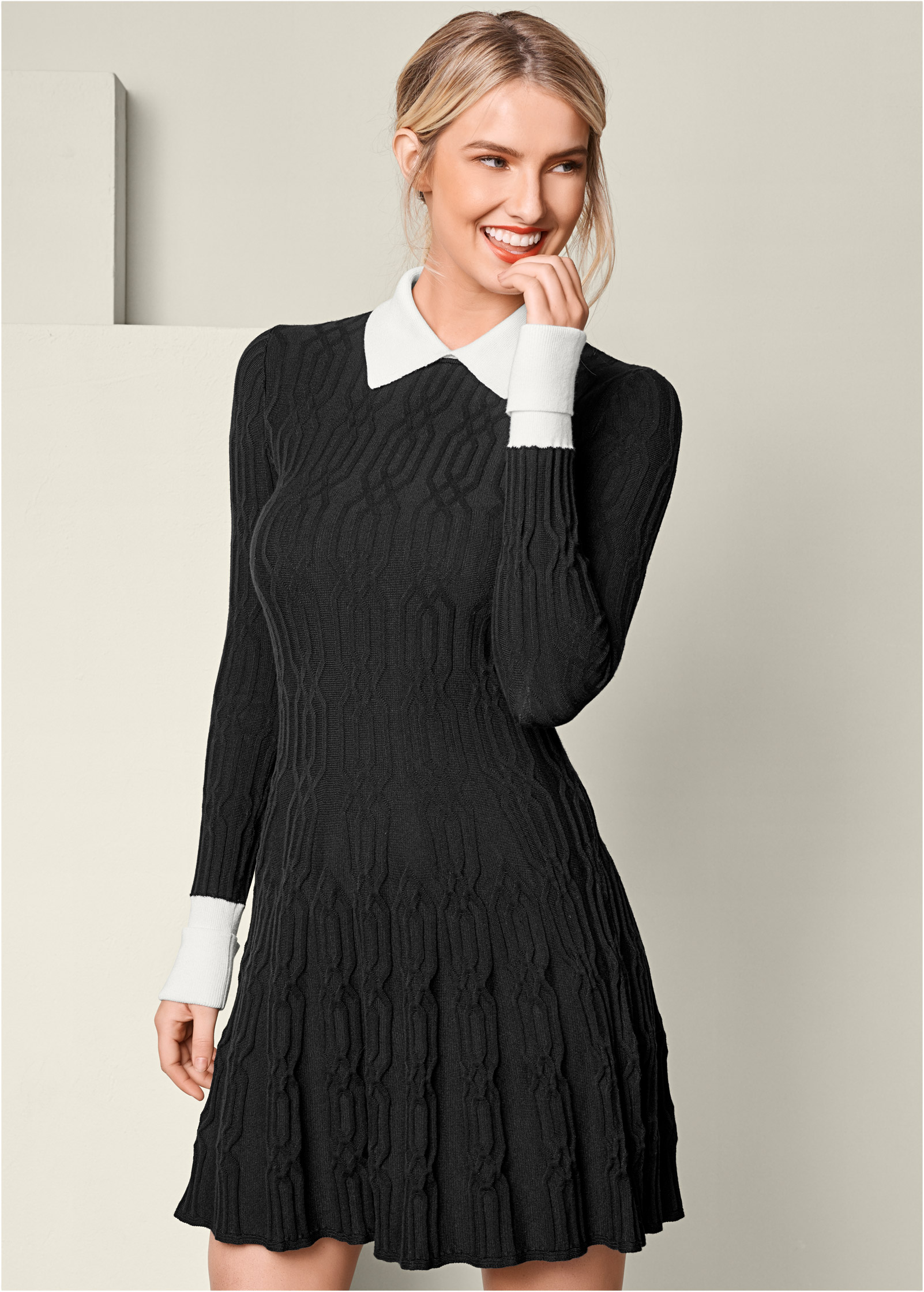 collar sweater dress