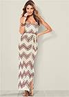 Front view Belted Maxi Dress
