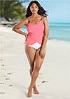 Front view Slimming Draped One-Piece
