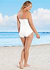 Back view Slimming Draped One-Piece