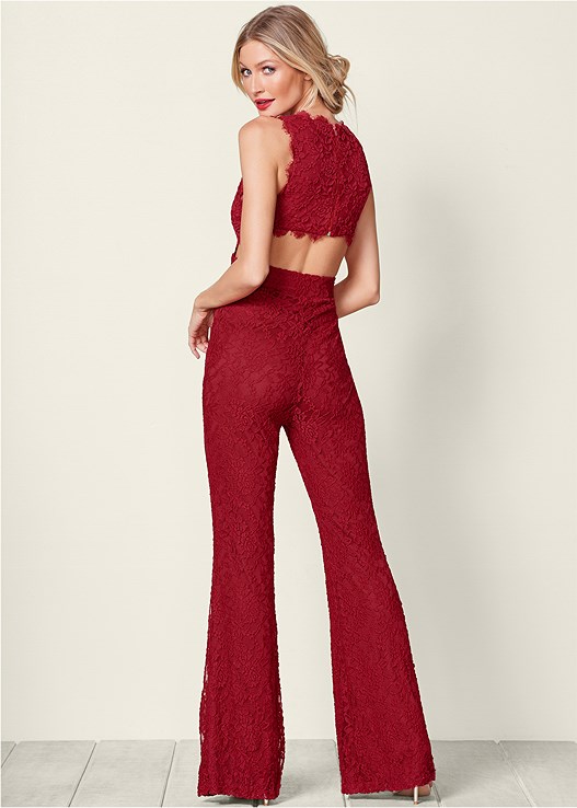 red lace jumpsuit