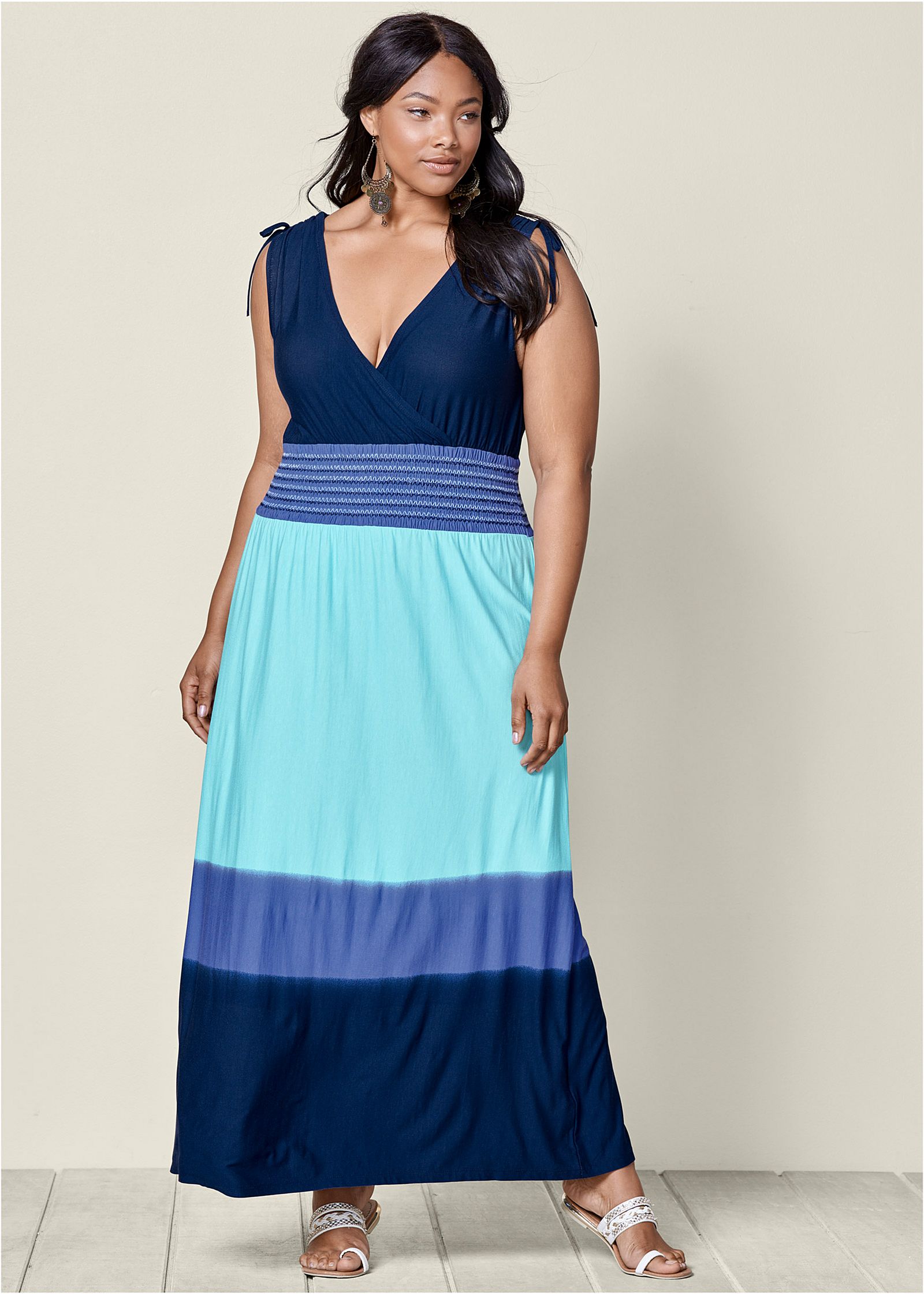 blue ombre maxi dress