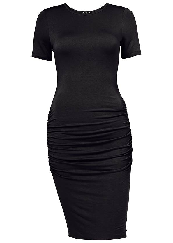 Back view Basic High Neck Dress, Any 2 For $49