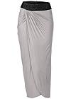 Alternate View Faux-Leather Waistband Detail Maxi Skirt