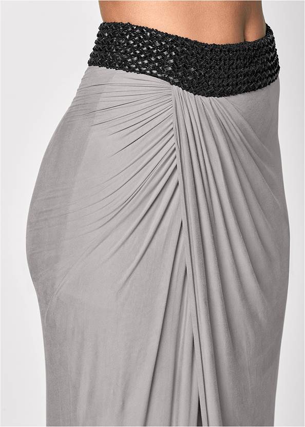 Alternate view Faux-Leather Waistband Detail Maxi Skirt