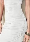 Detail back view Sleeveless Ruched Bodycon Midi Dress
