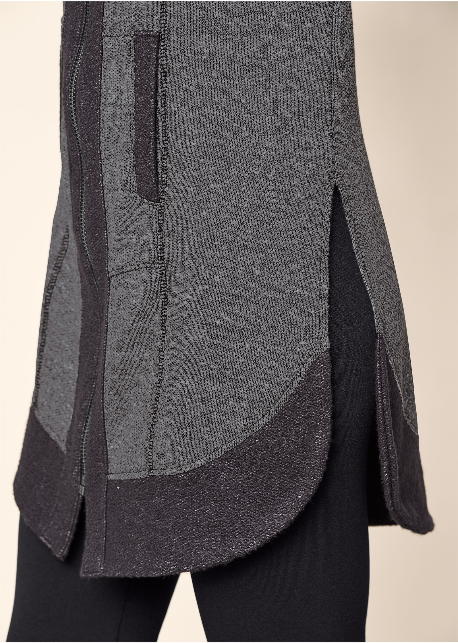 tunic length zip up hoodie