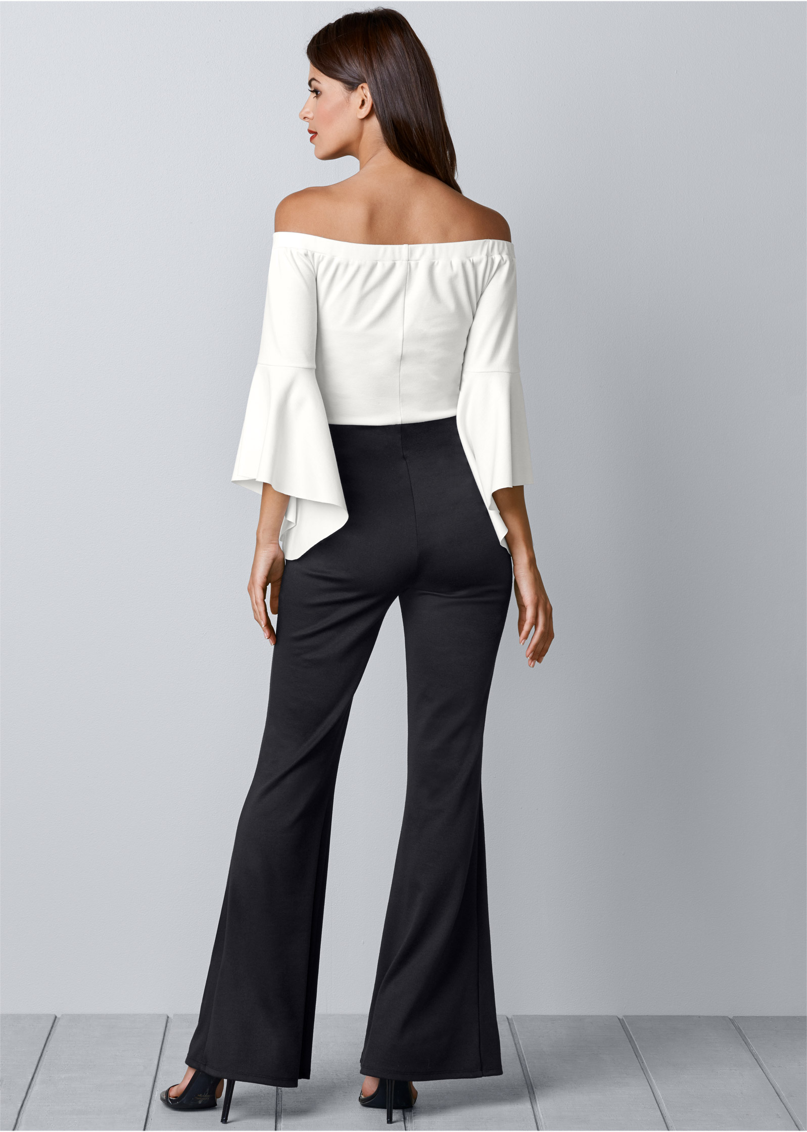 venus black and white jumpsuit