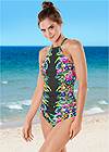 Alternate view Ruched Side Halter Tankini Top