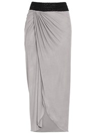 Grey Faux Leather Waistband Detail Maxi Skirt | VENUS