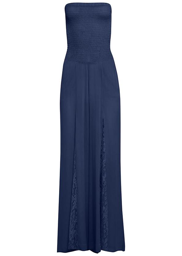 Alternate View Sleeveless Smocked Jumpsuit With Lace Detail
