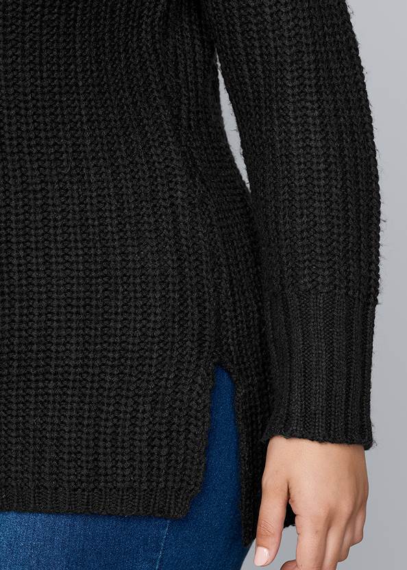 Alternate View Mock-Neck Ribbed Sweater