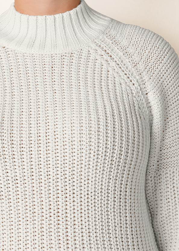 Mock-neck ribbed sweater in Off White | VENUS