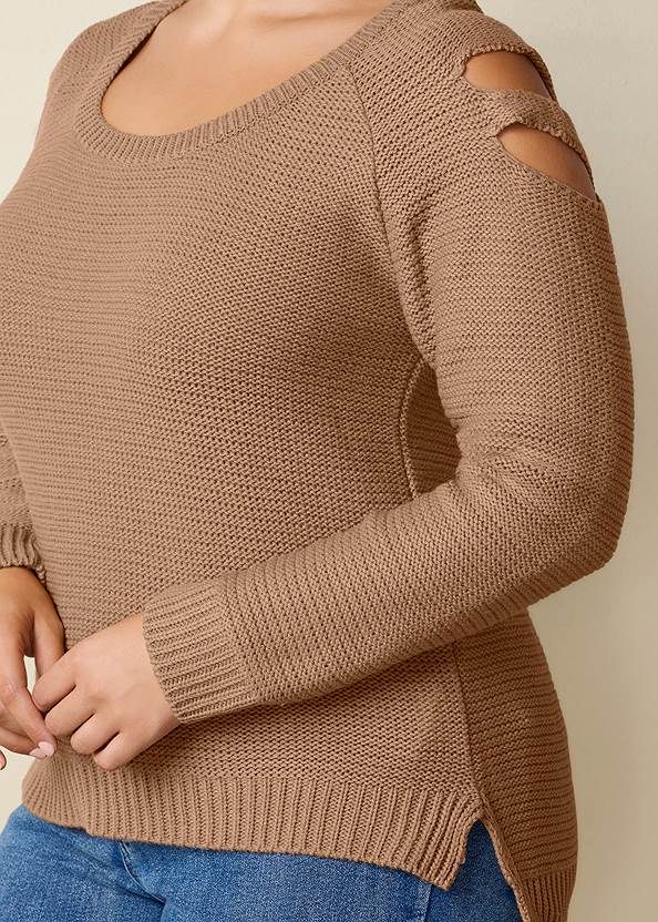 Alternate View Cutout Sleeve Sweater