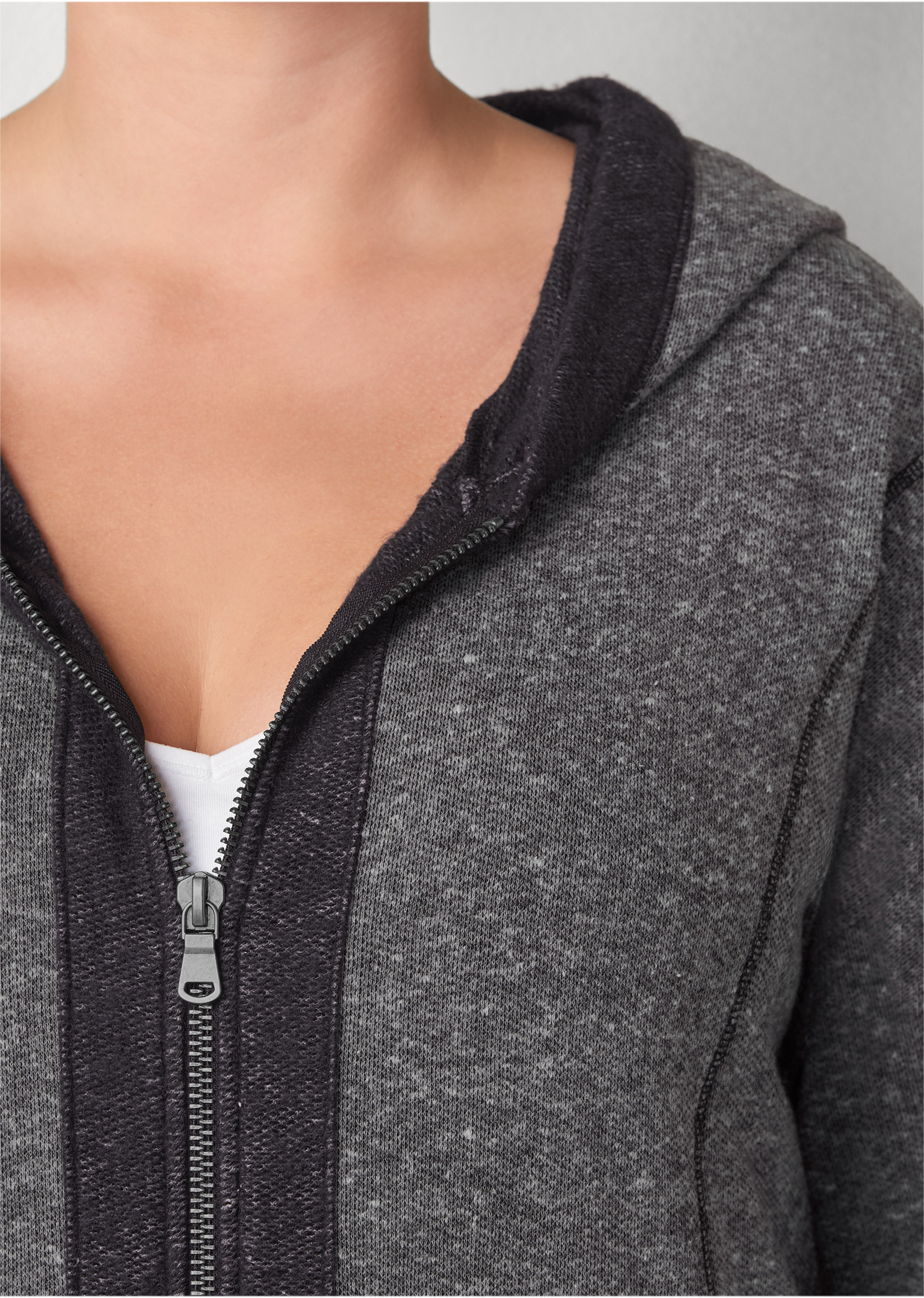 tunic length zip up hoodie