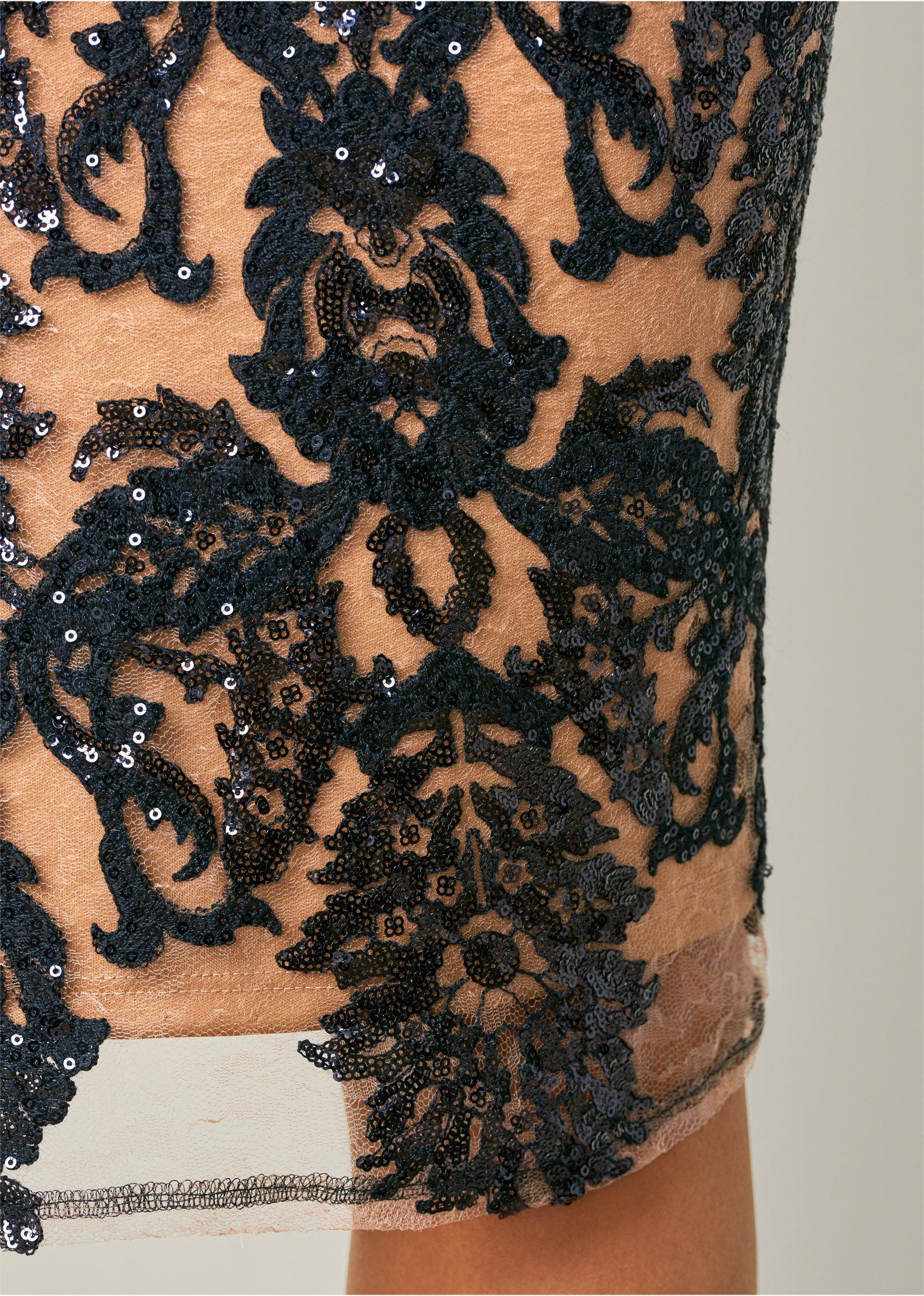 Sequin Cold-Shoulder Dress in Black Multi | VENUS