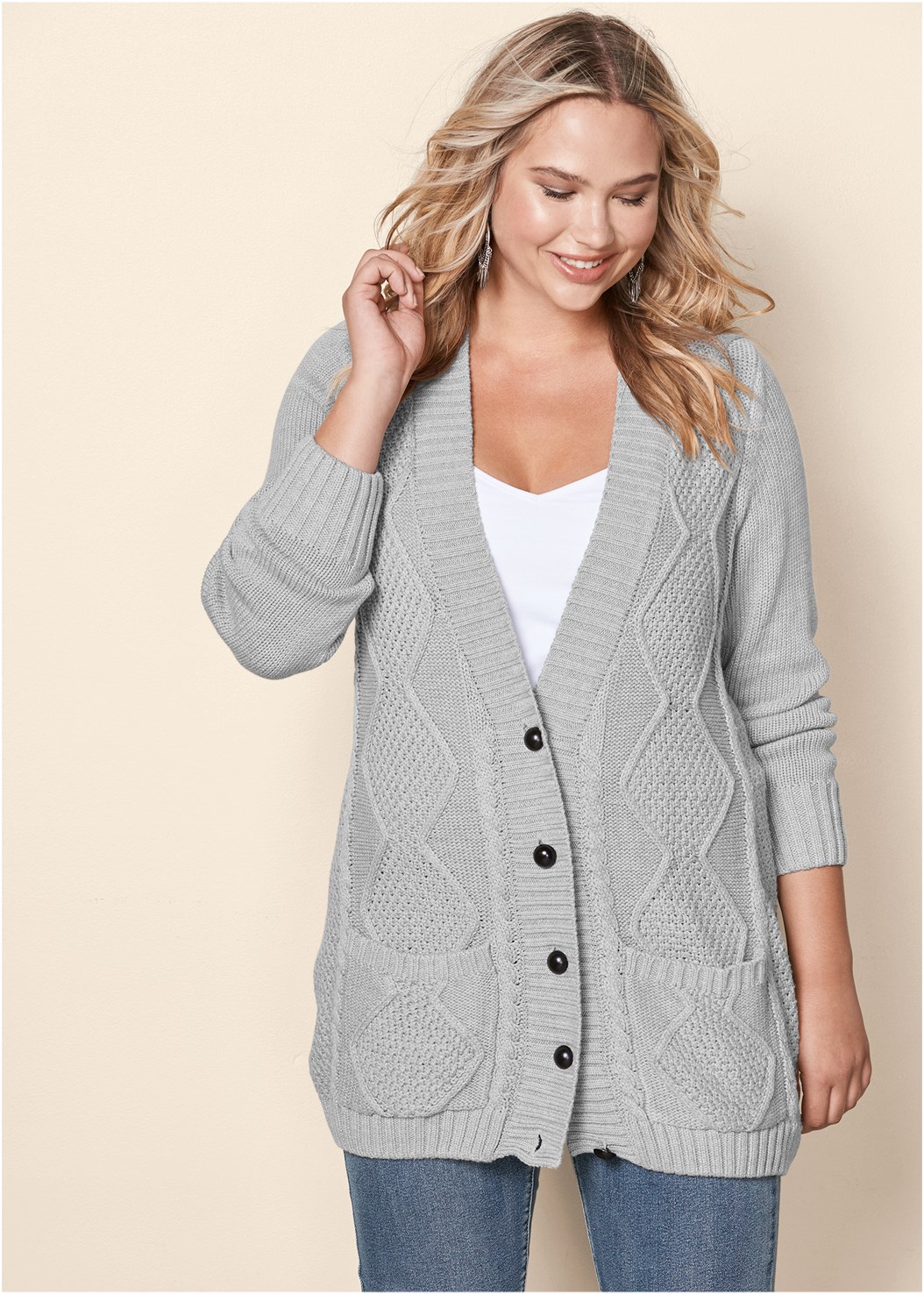 Light Grey Extra Long Cardigan | Trends | Venus