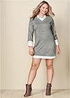 Front View Layered Sweater Dress