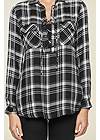 Alternate View Plaid Lace-Up Top