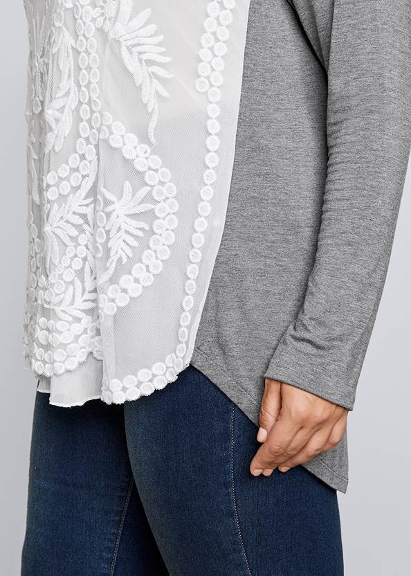 Alternate View Embroidered Layered Top
