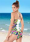 BACK VIEW Ruched Side Halter Tankini Top