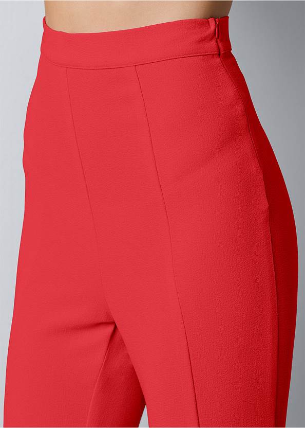 Ruffle Hem Pants in Red | VENUS
