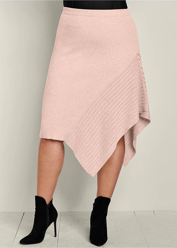 Front View Sweater Asymmetrical Skirt