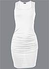 Alternate View Sleeveless Ruched Bodycon Midi Dress