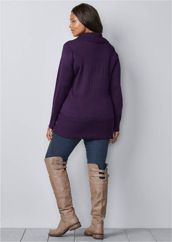 Back View Side Lace-Up Sweater