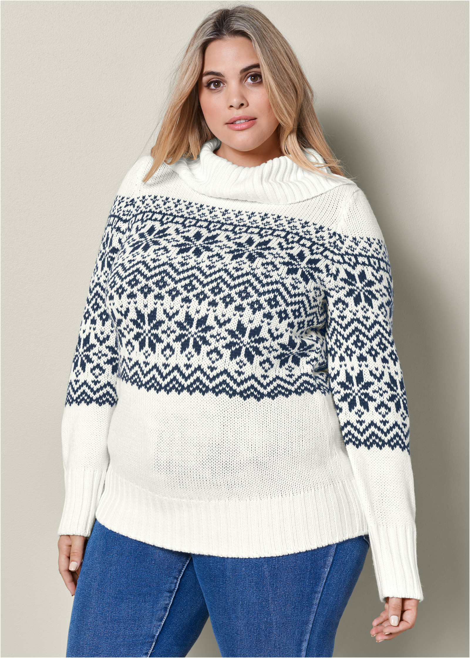 cream turtleneck sweater
