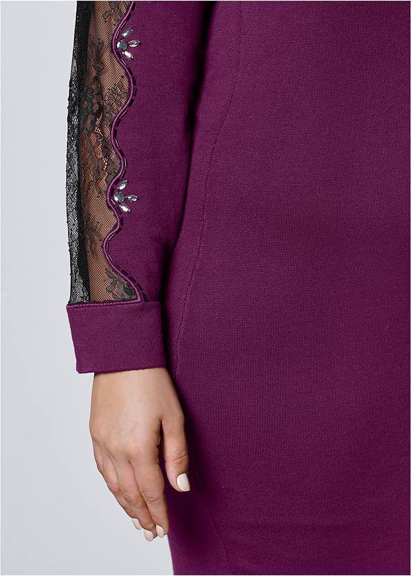 Alternate View Lace Detail Sweater Dress