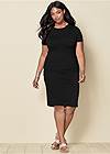 Front view Basic High Neck Dress, Any 2 For $49