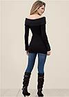 Back view Cable Detail Tunic Sweater