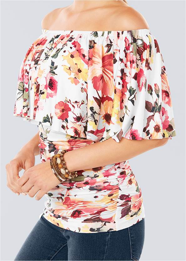 Alternate view Ruched Off-The-Shoulder Top