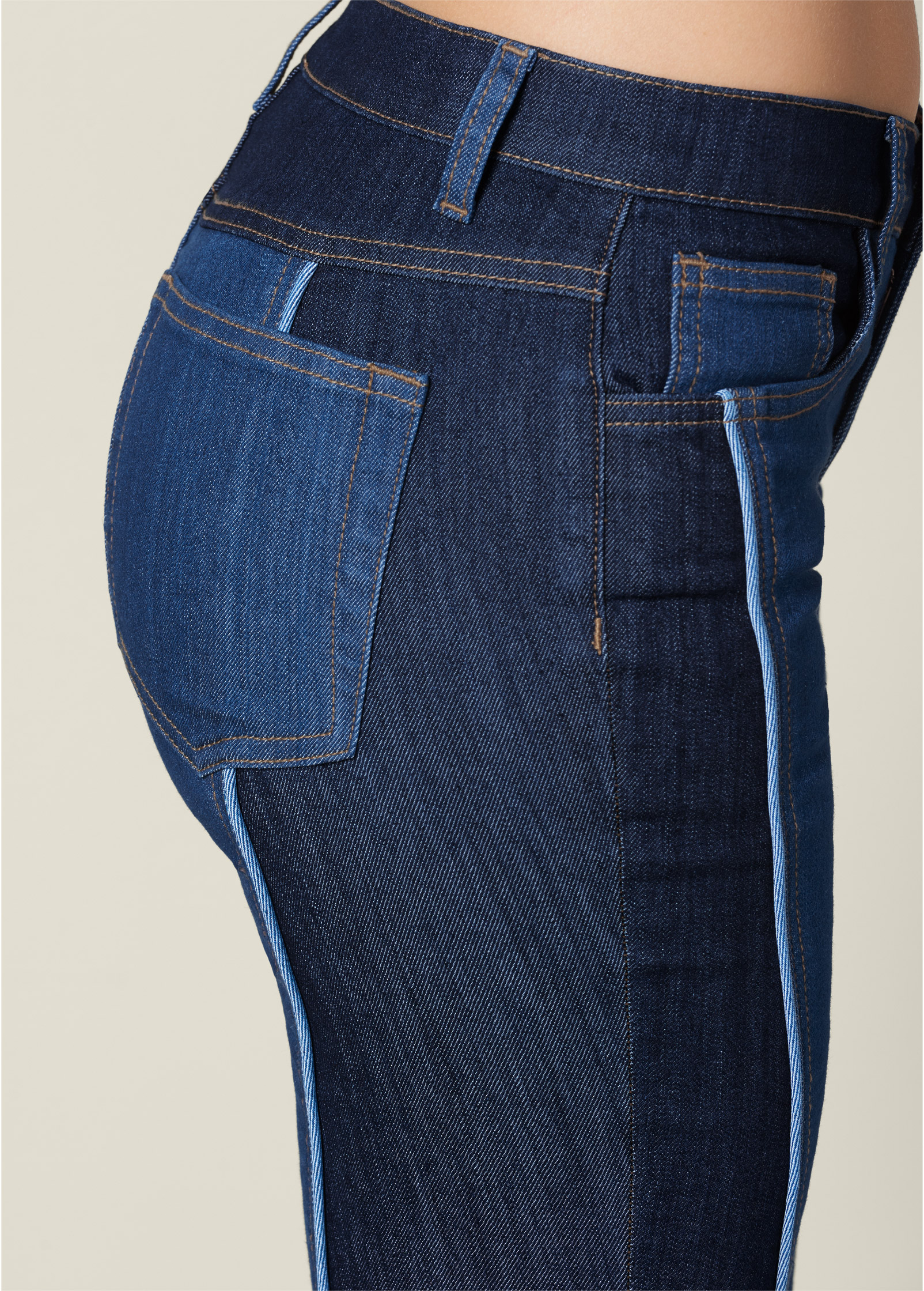 plus size two tone jeans