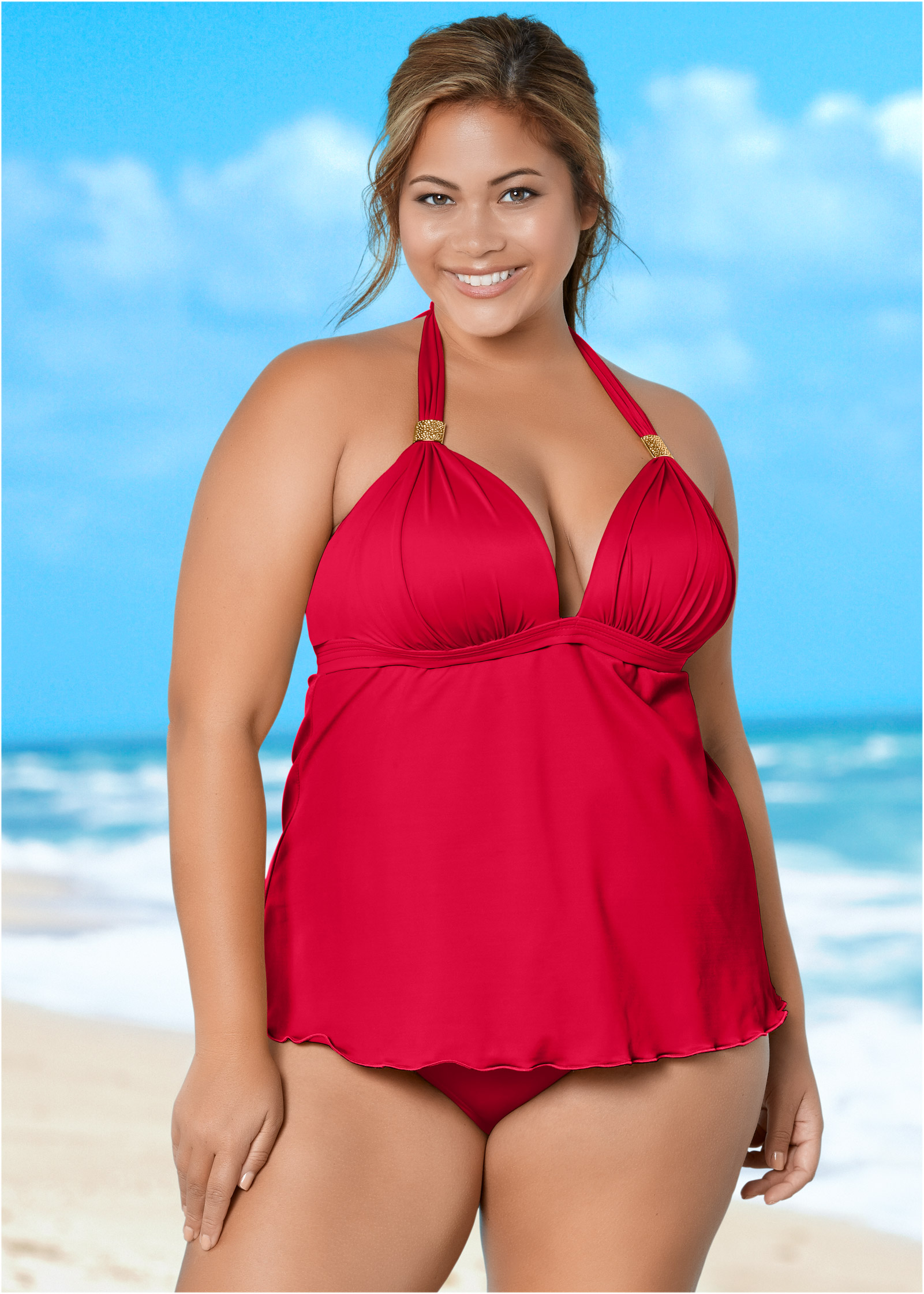 plus size halter top tankini bathing suits