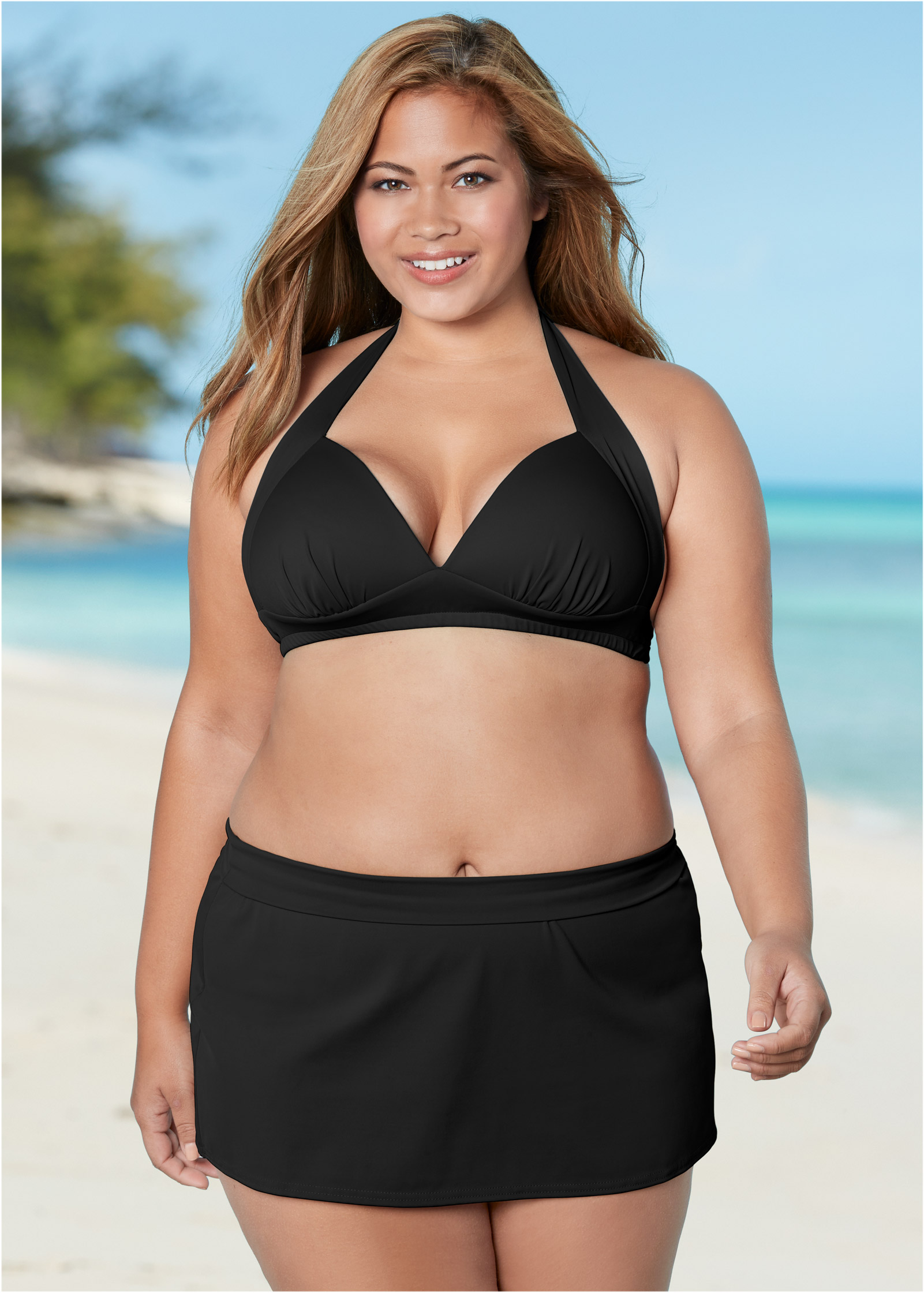 plus size halter swimwear