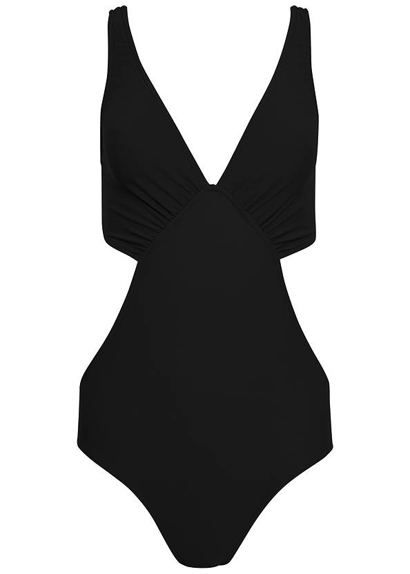Angled Monokini Swimsuit in Black Beauty | VENUS