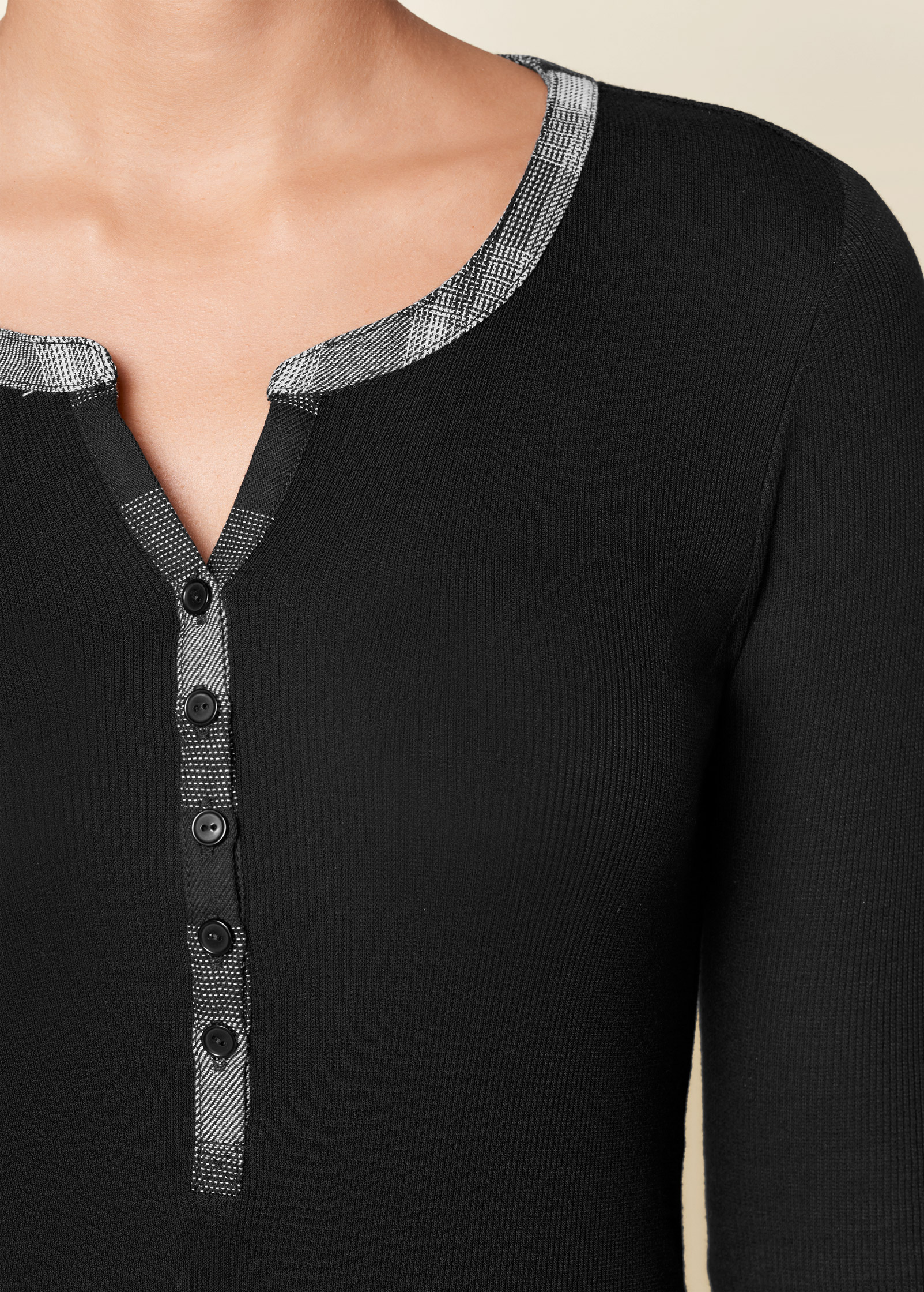 RIBBED HENLEY TOP