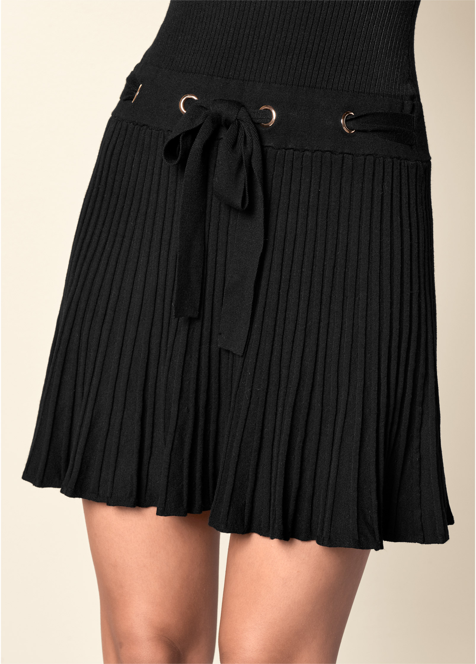 venus pleated sweater dress