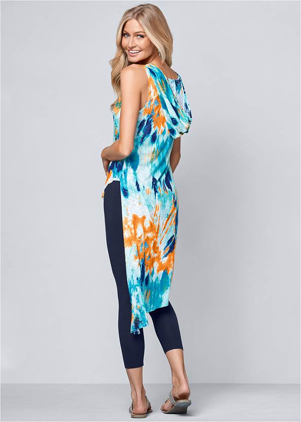 Back View Ribbed Tie Dye Tunic Top