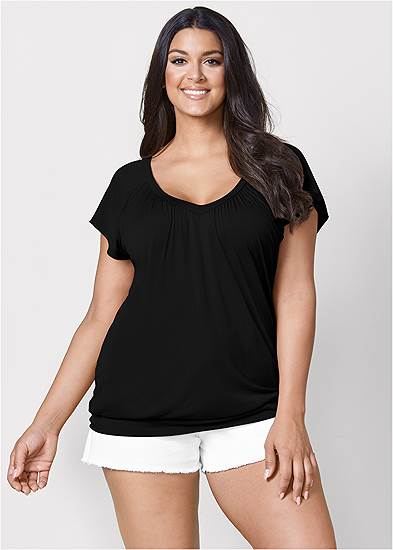 Plus Size Relaxed V-Neck Top