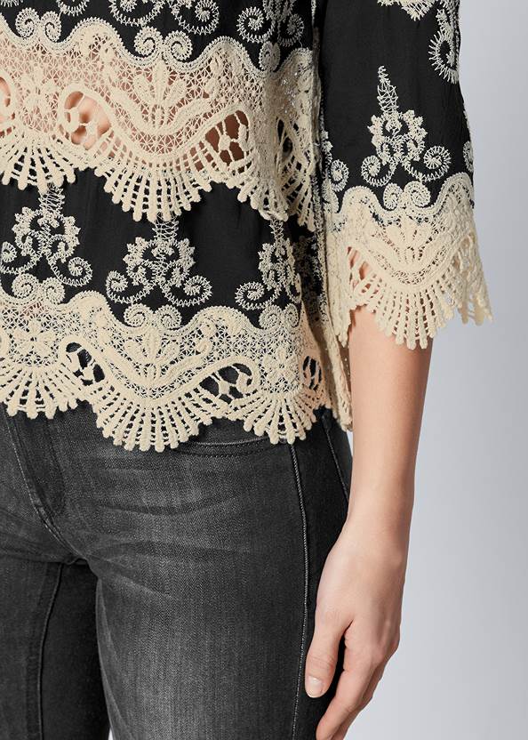 Alternate View Embroidered Detail Top