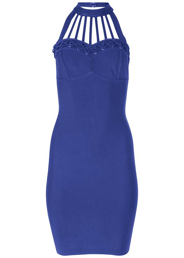 Bandage Strappy Dress in Blue | VENUS