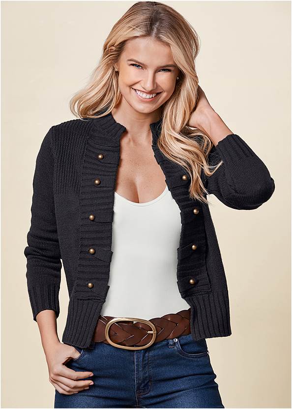 Tab Button Detail Cardigan,Long And Lean V-Neck Tee,Basic Cami Two Pack,Mid Rise Color Skinny Jeans,Casual Bootcut Jeans,Wrap Stitch Detail Booties,Embellished Combat Boots,Hoop Detail Earrings,Raffia Bling Hoop Earrings