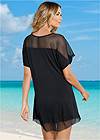 Back view Mesh Trimmed Cover-Up Dress
